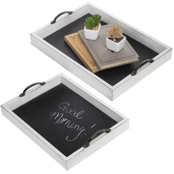 Wood Chalkboard Serving Tray with Decorative Handle